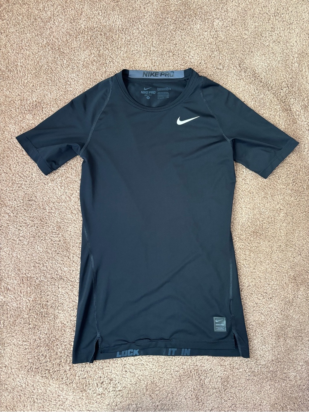Women’s Small Nike Pro Black Short Sleeve Compression Shirt